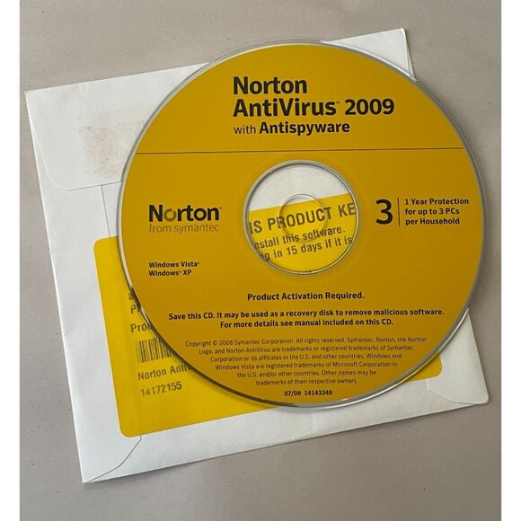 NORTON Internet Security 2009 AntiVirus AntiSpyware Identity Safe with product k - Picture 1 of 6